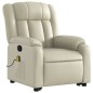 vidaXL Sillón reclinable de masaje de pie cuero artificial color crema vidaXL Sillón reclinable de masaje de pie cuero artificial color crema