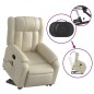 vidaXL Sillón reclinable de masaje de pie cuero artificial color crema vidaXL Sillón reclinable de masaje de pie cuero artificial color crema