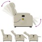vidaXL Sillón reclinable de masaje de pie cuero artificial color crema vidaXL Sillón reclinable de masaje de pie cuero artificial color crema