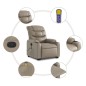 vidaXL Sillón reclinable masaje pie cuero artificial color capuchino vidaXL Sillón reclinable masaje pie cuero artificial color capuchino