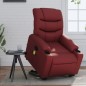 vidaXL Sillón reclinable de masaje de pie cuero artificial rojo tinto vidaXL Sillón reclinable de masaje de pie cuero artificial rojo tinto