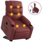 vidaXL Sillón reclinable de masaje de pie cuero artificial rojo tinto vidaXL Sillón reclinable de masaje de pie cuero artificial rojo tinto