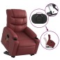 vidaXL Sillón reclinable de masaje de pie cuero artificial rojo tinto vidaXL Sillón reclinable de masaje de pie cuero artificial rojo tinto