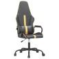 vidaXL Silla gaming con masaje cuero sintético dorado y negro