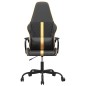 vidaXL Silla gaming con masaje cuero sintético dorado y negro