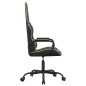 vidaXL Silla gaming con masaje cuero sintético dorado y negro