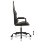 vidaXL Silla gaming con masaje cuero sintético dorado y negro