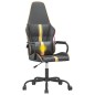 vidaXL Silla gaming con masaje cuero sintético dorado y negro