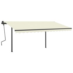 vidaXL Toldo automático con LED y sensor de viento color crema 4x3,5 m