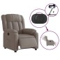 vidaXL Sillón reclinable eléctrico tela gris taupé vidaXL Sillón reclinable eléctrico tela gris taupé