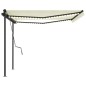 vidaXL Toldo automático con LED y sensor de viento color crema 4x3,5 m vidaXL Toldo automático con LED y sensor de viento color crema 4x3,5 m