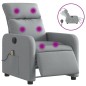 vidaXL Sillón reclinable de masaje eléctrico tela gris claro vidaXL Sillón reclinable de masaje eléctrico tela gris claro