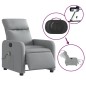 vidaXL Sillón reclinable de masaje eléctrico tela gris claro vidaXL Sillón reclinable de masaje eléctrico tela gris claro