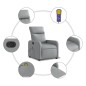 vidaXL Sillón reclinable de masaje eléctrico tela gris claro vidaXL Sillón reclinable de masaje eléctrico tela gris claro