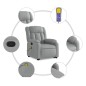 vidaXL Sillón de masaje reclinable de pie de tela gris claro