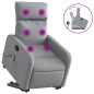 vidaXL Sillón de masaje reclinable de pie de tela gris claro vidaXL Sillón de masaje reclinable de pie de tela gris claro