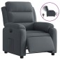 vidaXL Sillón reclinable eléctrico de terciopelo gris oscuro