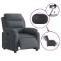 vidaXL Sillón reclinable eléctrico de terciopelo gris oscuro