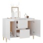 vidaXL Aparador de madera contrachapada blanco brillante 103,5x35x70cm vidaXL Aparador de madera contrachapada blanco brillante 103,5x35x70cm
