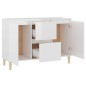 vidaXL Aparador de madera contrachapada blanco brillante 103,5x35x70cm vidaXL Aparador de madera contrachapada blanco brillante 103,5x35x70cm