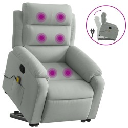 vidaXL Sillón reclinable de masaje elevable terciopelo gris claro