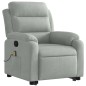 vidaXL Sillón reclinable de masaje elevable terciopelo gris claro vidaXL Sillón reclinable de masaje elevable terciopelo gris claro