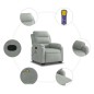 vidaXL Sillón reclinable de masaje elevable terciopelo gris claro vidaXL Sillón reclinable de masaje elevable terciopelo gris claro