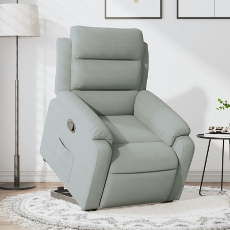 vidaXL Sillón reclinable elevable terciopelo gris claro