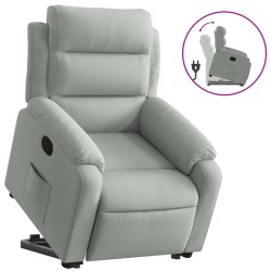 vidaXL Sillón reclinable elevable terciopelo gris claro