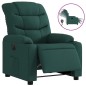 vidaXL Sillón reclinable eléctrico tela verde oscuro