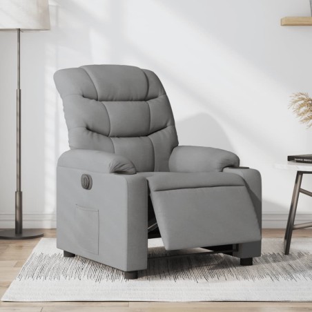 vidaXL Sillón reclinable eléctrico tela gris claro