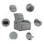 vidaXL Sillón reclinable eléctrico tela gris claro