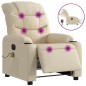 vidaXL Sillón reclinable de masaje eléctrico tela color crema vidaXL Sillón reclinable de masaje eléctrico tela color crema