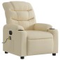 vidaXL Sillón reclinable de masaje eléctrico tela color crema vidaXL Sillón reclinable de masaje eléctrico tela color crema