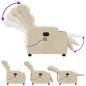 vidaXL Sillón reclinable de masaje eléctrico tela color crema vidaXL Sillón reclinable de masaje eléctrico tela color crema