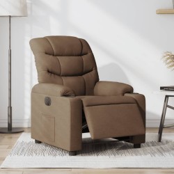 vidaXL Sillón reclinable eléctrico de tela marrón