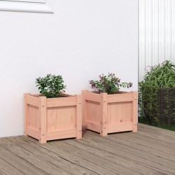 vidaXL Jardineras de jardín 2 unidades madera maciza Douglas