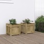 vidaXL Jardineras de exterior 2 unidades madera impregnada de pino