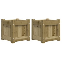vidaXL Jardineras de exterior 2 unidades madera impregnada de pino