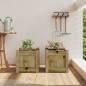 vidaXL Jardineras de exterior 2 unidades madera impregnada de pino