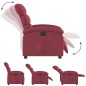 vidaXL Sillón reclinable eléctrico tela rojo tinto