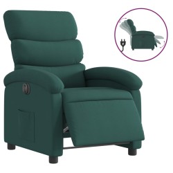 vidaXL Sillón reclinable eléctrico tela verde oscuro