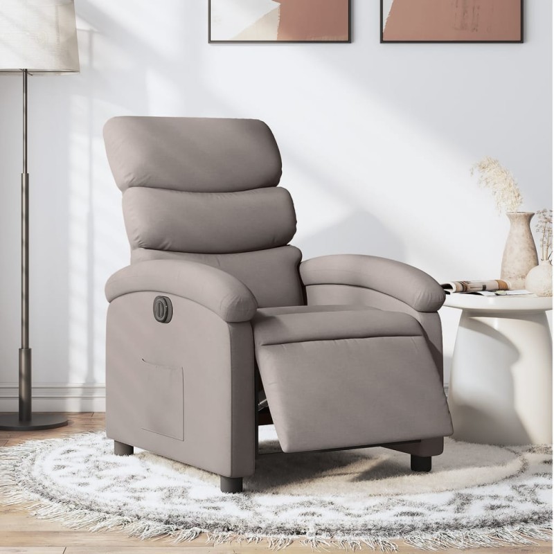 vidaXL Sillón reclinable eléctrico tela gris taupé vidaXL Sillón reclinable eléctrico tela gris taupé