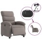 vidaXL Sillón reclinable eléctrico tela gris taupé vidaXL Sillón reclinable eléctrico tela gris taupé