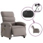 vidaXL Sillón reclinable de masaje eléctrico tela gris taupe vidaXL Sillón reclinable de masaje eléctrico tela gris taupe