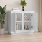 vidaXL Aparador de madera contrachapada blanco brillante 80x34x75 cm vidaXL Aparador de madera contrachapada blanco brillante 80x34x75 cm