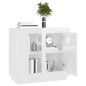vidaXL Aparador de madera contrachapada blanco brillante 80x34x75 cm vidaXL Aparador de madera contrachapada blanco brillante 80x34x75 cm
