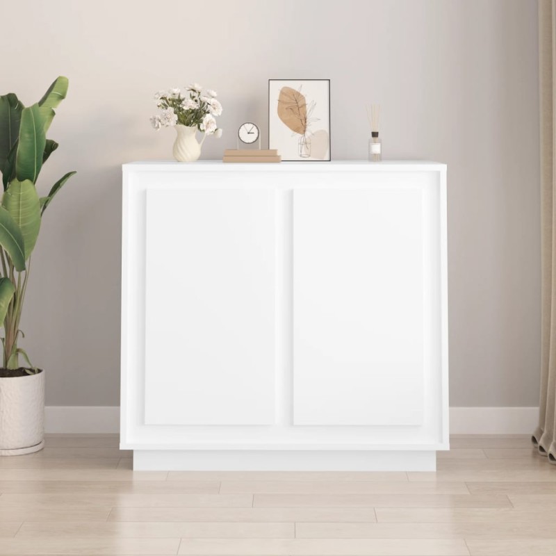 vidaXL Aparador de madera contrachapada blanco 80x34x75 cm