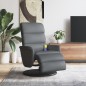 vidaXL Sillón reclinable de masaje con reposapiés cuero sintético gris vidaXL Sillón reclinable de masaje con reposapiés cuero sintético gris