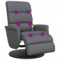 vidaXL Sillón reclinable de masaje con reposapiés cuero sintético gris vidaXL Sillón reclinable de masaje con reposapiés cuero sintético gris